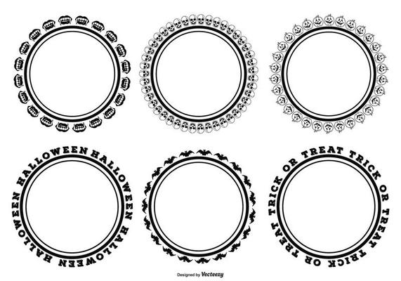 Simple Round Halloween Frame Set