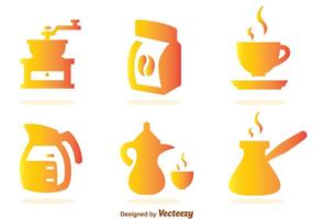 Coffee Gradient Icons vector