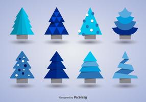 Christmas trees icons vector