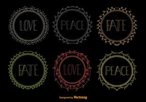 Hand drawn wreaths vector