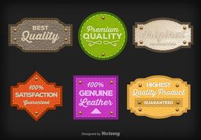 Leather labels vector