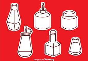 Sauce Bottle Vector Set