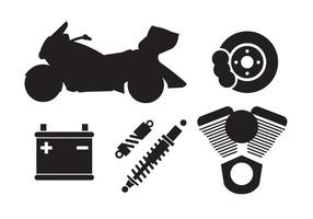 Set of Motorcycle Components in Vector