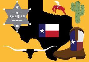 Colección de símbolos de Texas en Vector