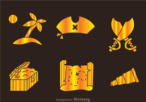 Iconos de Golden Hunter del tesoro vector