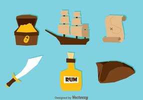 Treasure Hunter Flat Icons vector