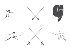 Fencing vector logo set