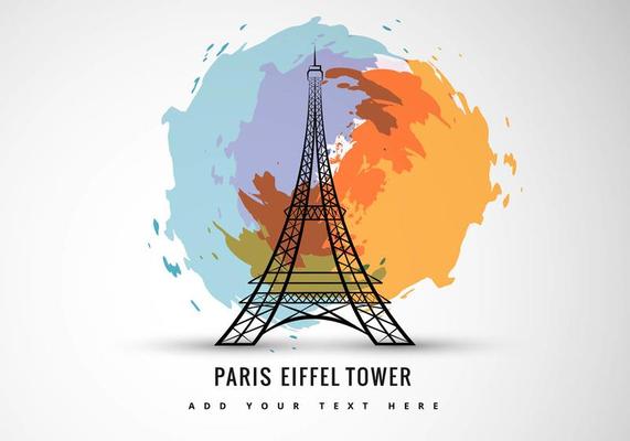 Abstract art of eiffel tower