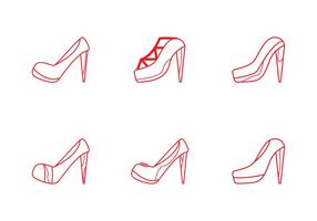 Juego de iconos Ruby Shoes vector