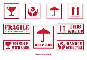Handle With Care Labels and Icons vector