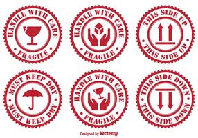 Handle With Care Badges vector