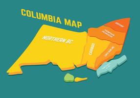 Columbia Británica mapa vectorial vector