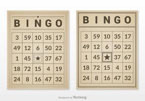 Libre Bingo Retro Tarjeta Set Vector