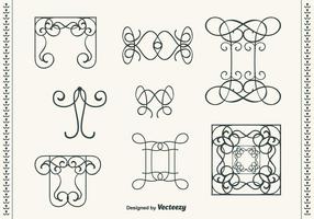 Hand Drawn Curly Swirl Vector Set