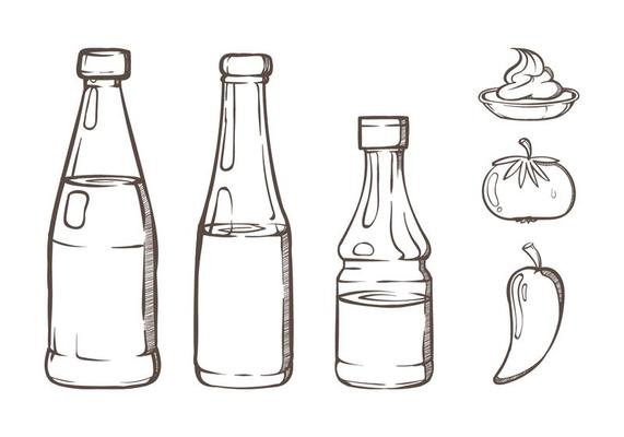 Bottle Sauce Illustrations