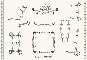 Hand Drawn Curly Swirl Vector Set