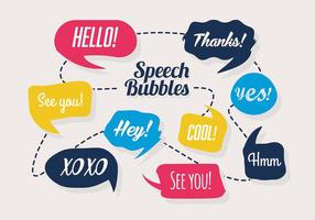 Free Colorful Set of Speech Bubbles Vector