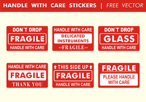 Handle With Care Stickers Free Vector