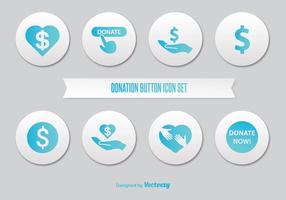 Donate Button Icon Set vector