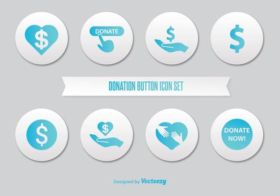 Donate Button Icon Set