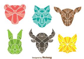 Vector Colorful Polygon Animal Head