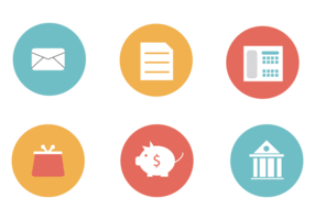 Modern flat financial icons vector