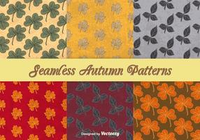 Autumnal seamless patterns vector