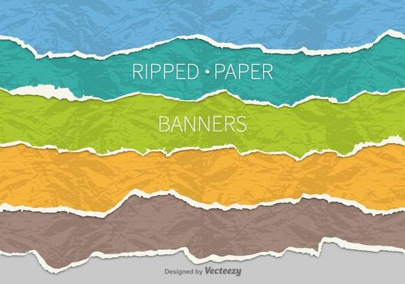 Ripped paper banners
