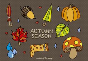 Cartoon autumn elements vector