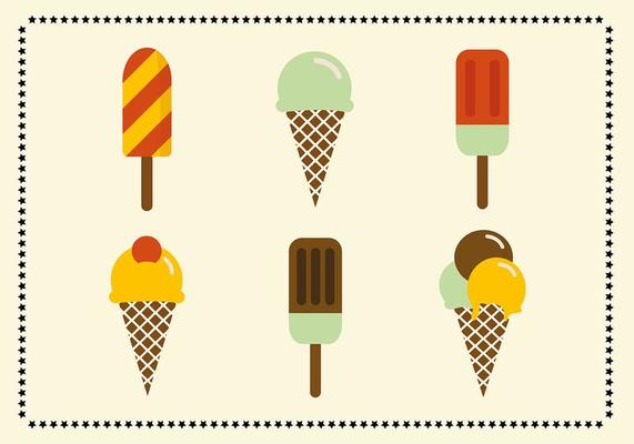 Retro Vintage Ice Cream Icons