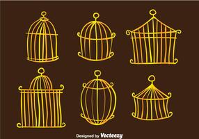 Golden Vintage Bird Cage Vectors