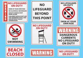 Beach And Pool Sign Vectors
