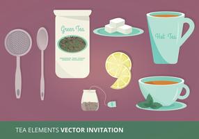 Elementos de té ilustración vectorial