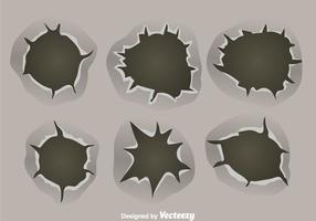 Bullet Holes On Metal Background Vectors