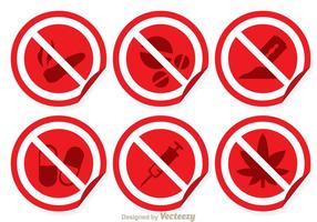 Red And White No Drugs Sign vector