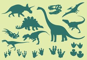 Iconos de los dinosaurios vector