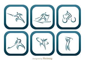 Sport Round Square Icons vector