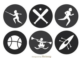 Iconos del círculo del deporte vector