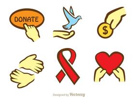Donate Hand Icons vector
