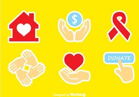 Donate Colors Icons vector