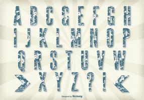 Retro Grunge Style Alphabet Set vector