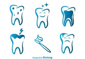 Vector Teeth Blue Icons