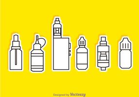 Vape Outine Icons vector