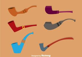 Tobacco Pipe Colors Icons vector