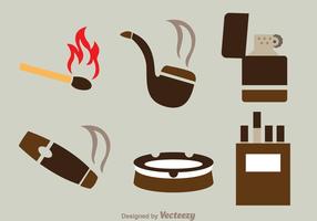 Iconos planos de humo vector