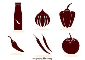 Hot Sauce Icons vector