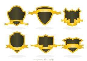 Shield Shape With Gold Ribbon vector