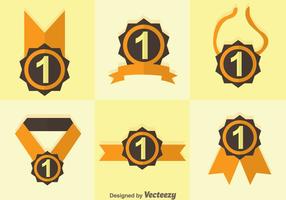 First Place Ribbon Duo Tones Icons vector