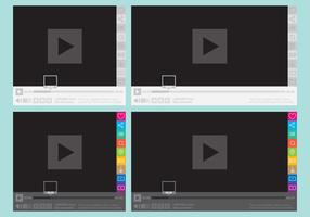 Media Player With Social Buttons vector