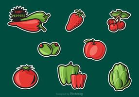 Frutas Y Verduras Vectoriales Pegatinas vector